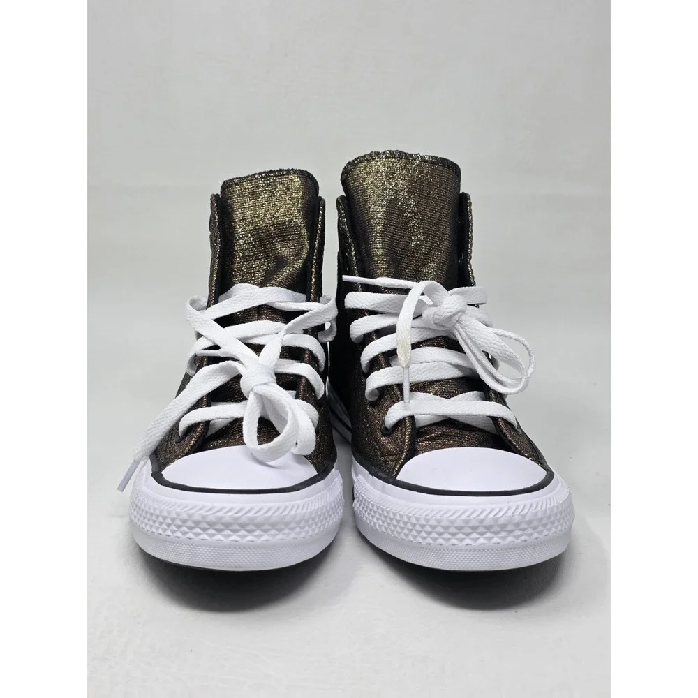 Converse Chuck Taylor Kids Size 4.5 High Top Sneakers Black Gold AO5388F New